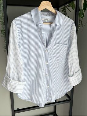 Madewell Striped Cotton Button Up Shirt